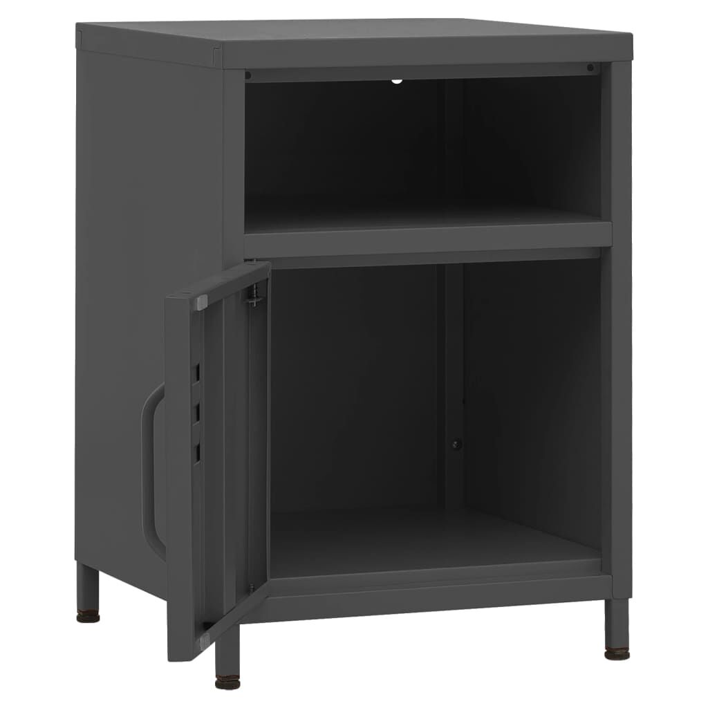 vidaXL Κομοδίνο Ανθρακί 35 x 35 x 51 εκ. από Ατσάλι