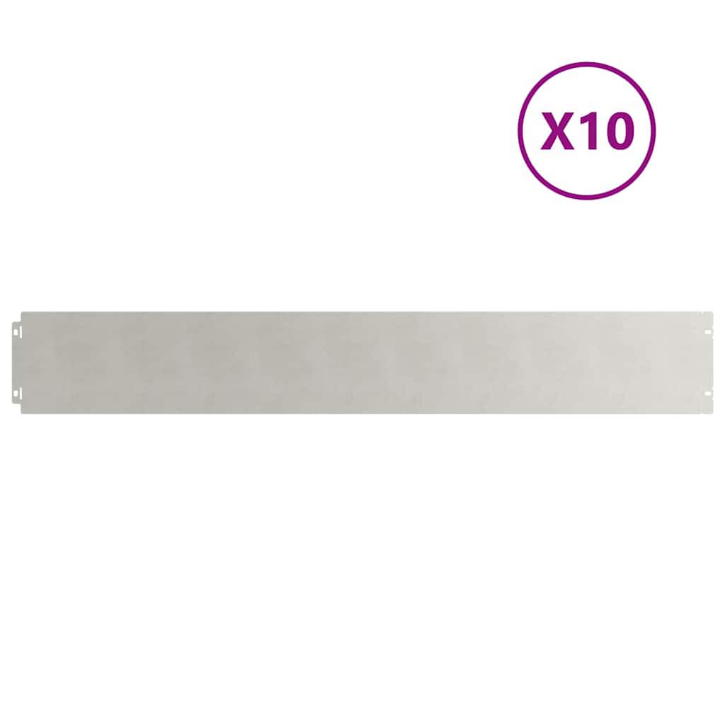 vidaXL Περιφράξεις γκαζόν 10 τεμάχια 15x103 cm από ανοξείδωτο ατσάλι