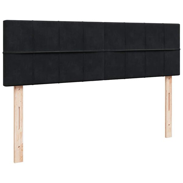 vidaXL Οθωμανικό κρεβάτι με στρώμα & LEDs Μαύρο 140x190cm Velvet