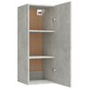 vidaXL Ντουλάπι Τοίχου Γκρι Σκυρ. 34,5x34x90 εκ. Επεξεργασμένο Ξύλο