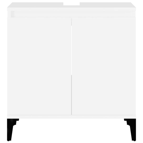 vidaXL Ντουλάπι Νιπτήρα Λευκό 58 x 33 x 60 εκ. από Επεξεργασμένο Ξύλο