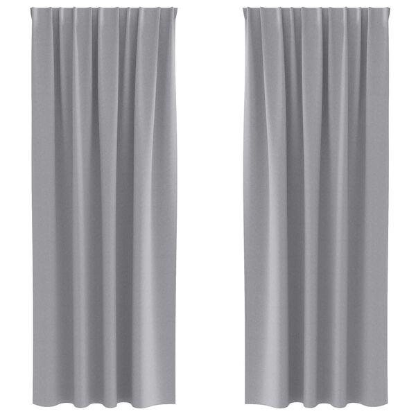vidaXL Κουρτίνες 2 pcs Ανοιχτό γκρι 245 x 140 εκ. Πολυεστέρας