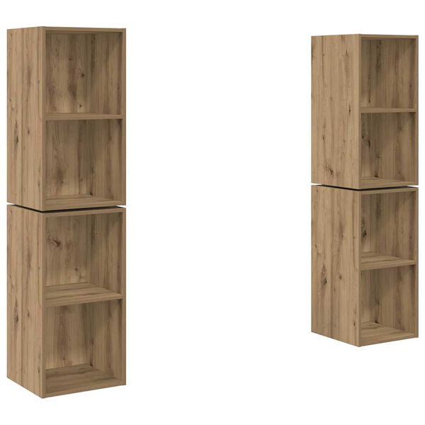 vidaXL &Sigma;&epsilon;&tau; &epsilon;&pi;ί&pi;&lambda;&omicron;&upsilon; &tau;&eta;&lambda;&epsilon;ό&rho;&alpha;&sigma;&eta;&sigmaf; 4 pcs Artisan Oak 37 x 37 x 72 &epsilon;&kappa;