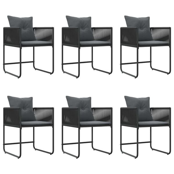 vidaXL Σέτ φαγητού για κήπο 7 pcs Μαύρο Ατσάλι