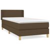 vidaXL Κρεβάτι Boxspring με Στρώμα Σκούρο Καφέ 90x190 εκ. Υφασμάτινο