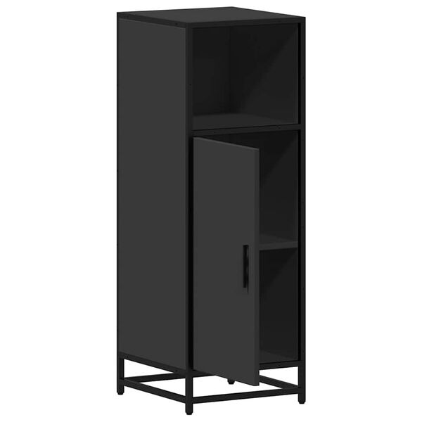 vidaXL Ντουλάπι μπάνιου Μαύρο 35x37,5x100 cm Ξύλινη κατασκευή