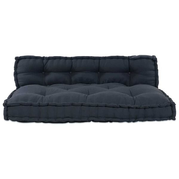 vidaXL Μαξιλάρι για καναπέ παλέτας 2 pcs Ανθρακί ύφασμα