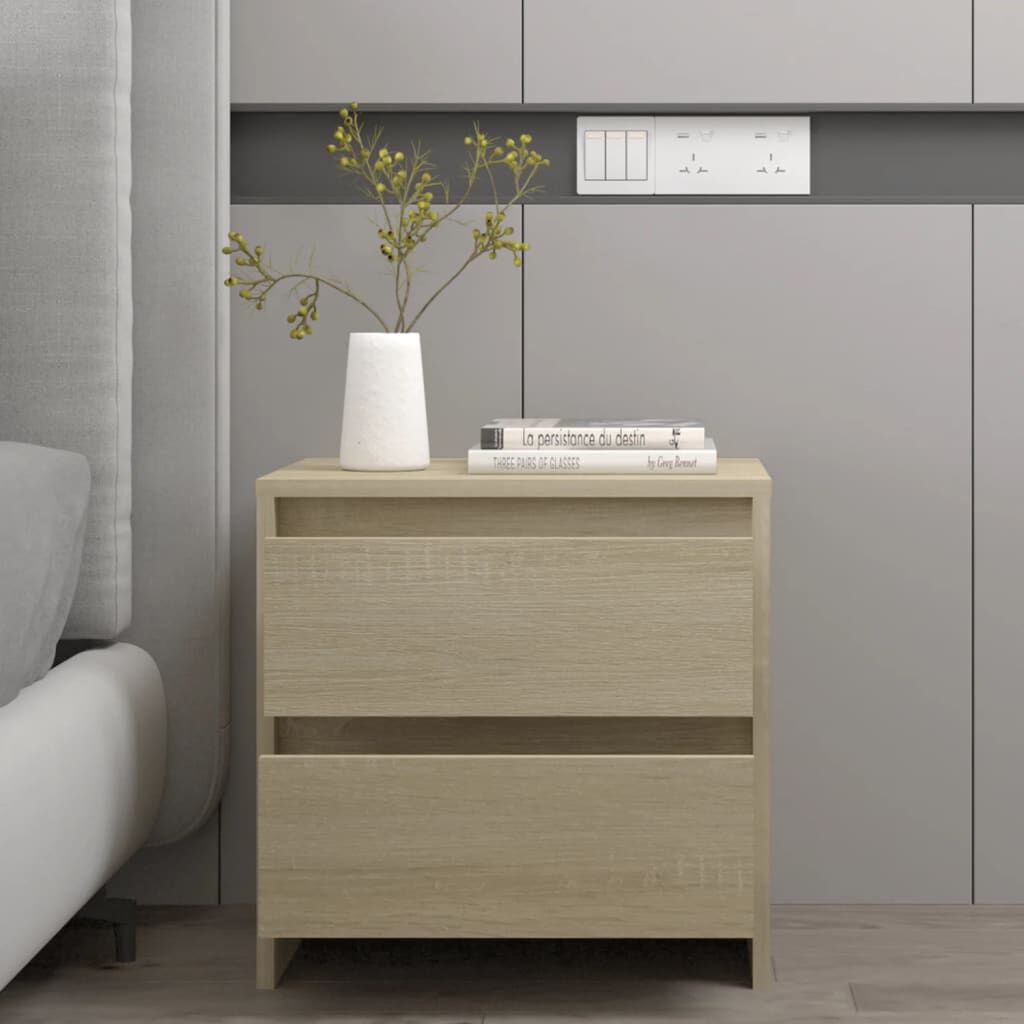 vidaXL Κομοδίνα 2 τεμ. Sonoma Δρυς 45x34,5x44,5 εκ. Επεξεργασμένο Ξύλο