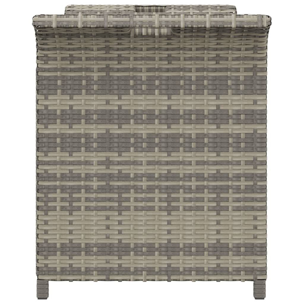 vidaXL Παγκάκι Κήπου με Μαξιλάρι Γκρι 116x46x57 εκ. από Συνθ. Ρατάν