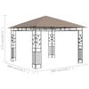 vidaXL Κιόσκι με Αντικουνουπικό Δίχτυ Taupe 3x3x2,73 μ. / 180 γρ./μ²