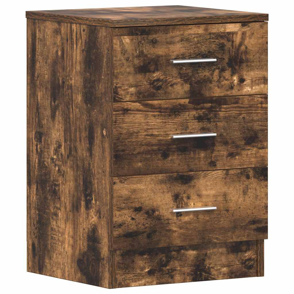 vidaXL Κομοδίνα 2 Τεμ. Καπνιστή Δρυς 38x35x56 εκ. από Επεξεργ. Ξύλο