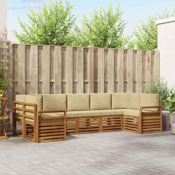 vidaXL &Sigma;&epsilon;&tau; &Kappa;&alpha;&nu;&alpha;&pi;έ 7 pcs &Phi;&upsilon;&sigma;&iota;&kappa;ό &kappa;&alpha;&iota; &Mu;&pi;&epsilon;&zeta; &Sigma;&tau;&epsilon;&rho;&epsilon;ό &Xi;ύ&lambda;&omicron; &Alpha;&kappa;&alpha;&kappa;ί&alpha;&sigmaf;