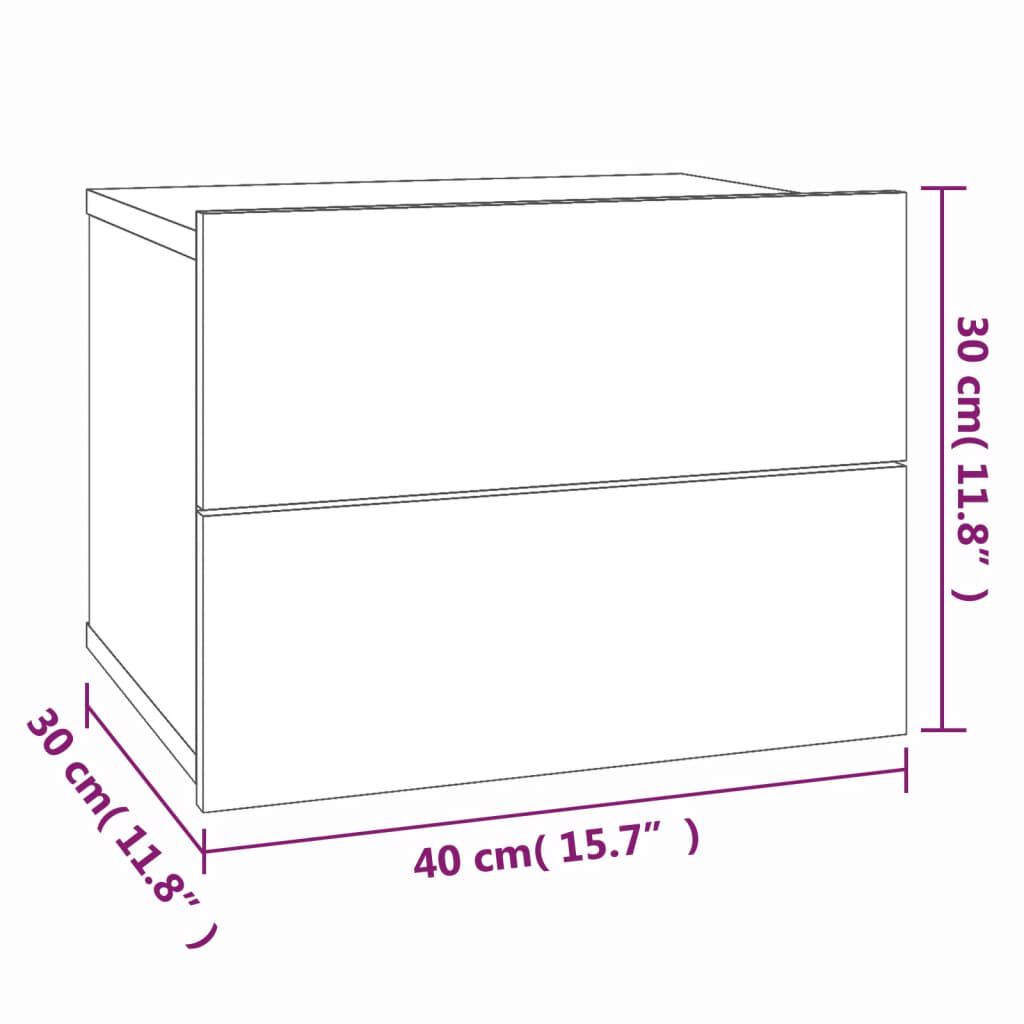 vidaXL Κομοδίνα 2 Τεμ. Καπνιστή Δρυς 40x30x30 εκ. από Επεξεργ. Ξύλο