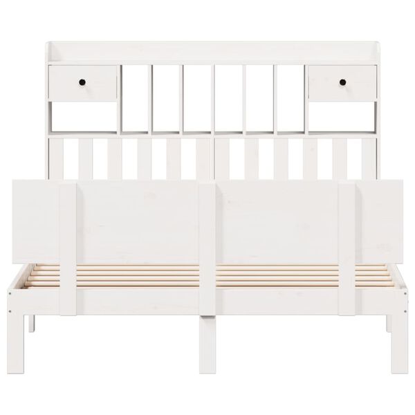 vidaXL Κρεβάτι Βιβλιοθήκη Χωρίς Στρώμα 140x200 εκ Μασίφ Ξύλο Πεύκο