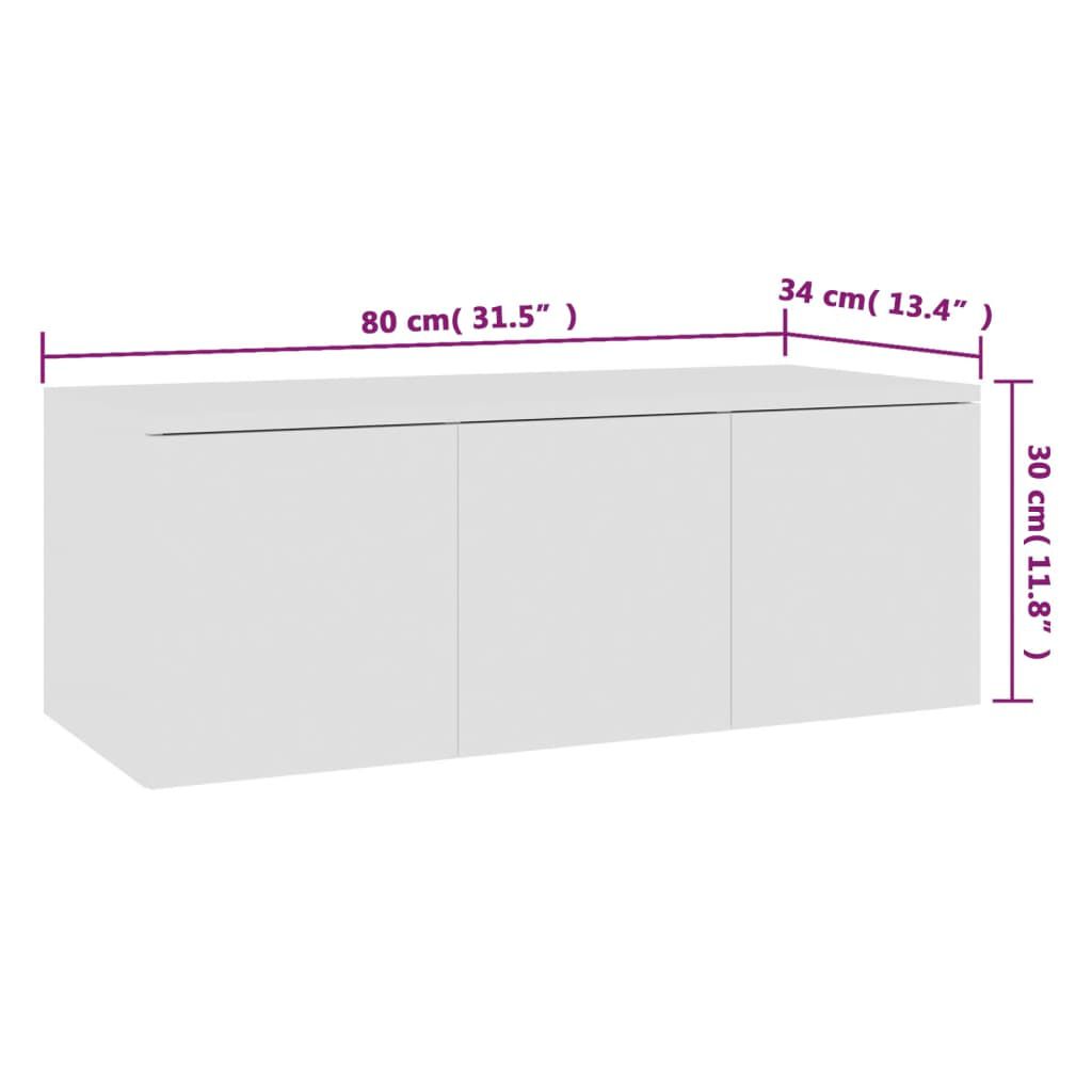 vidaXL Έπιπλο Τηλεόρασης Λευκό 80 x 34 x 30 εκ. από Επεξ. Ξύλο