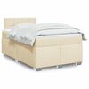 vidaXL Κρεβάτι Boxspring με Στρώμα Κρεμ 120x200 εκ. Υφασμάτινο