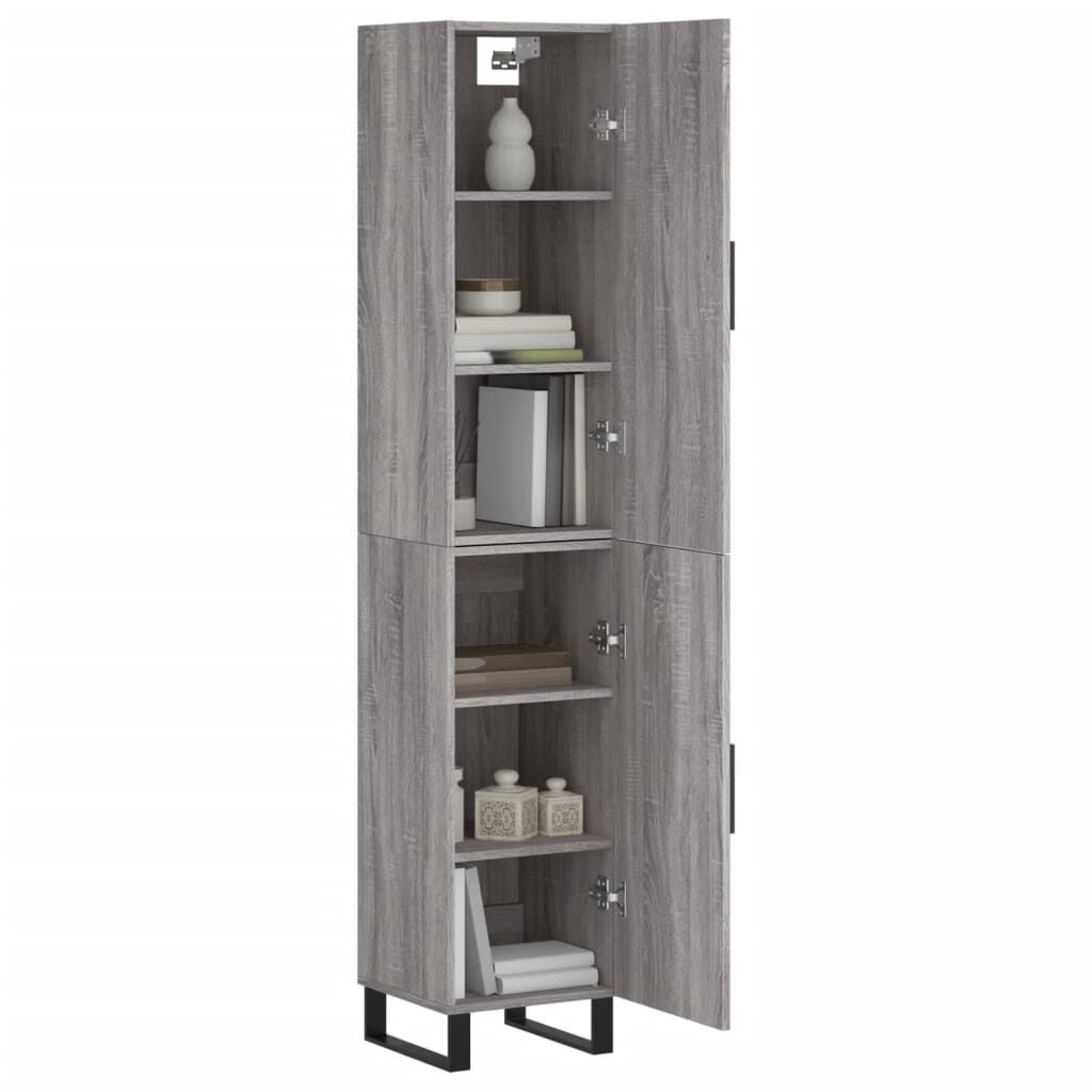 vidaXL Μπουφές Sonoma Γκρι 34,5 x 34 x 180 εκ. από Επεξεργασμένο Ξύλο