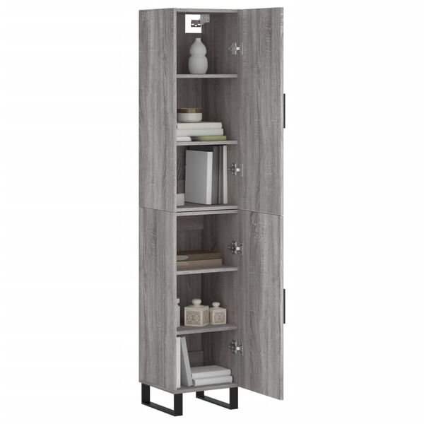 vidaXL Μπουφές Sonoma Γκρι 34,5 x 34 x 180 εκ. από Επεξεργασμένο Ξύλο