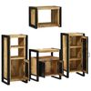vidaXL Σετ Επίπλων Μπάνιου Επιτοίχιο 4 pcs Καφέ Στερεό ξύλο μάνγκο