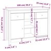 vidaXL Ντουλάπι 100x35x74,5 εκ. από Μασίφ Ξύλο Πεύκου
