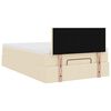 vidaXL Οθωμανικό κρεβάτι με στρώμα & LEDs Cream 120x200cm ύφασμα