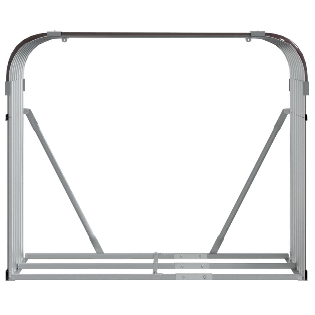 vidaXL Ξυλοθήκη Καφέ 120x45x100 εκ. από Γαλβανισμένο Ατσάλι