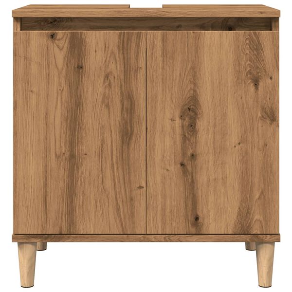 vidaXL Ντουλάπι Νιπτήρα τεχνίτης Δρυς 58x33x60 εκ. Επεξεργασμένο Ξύλο