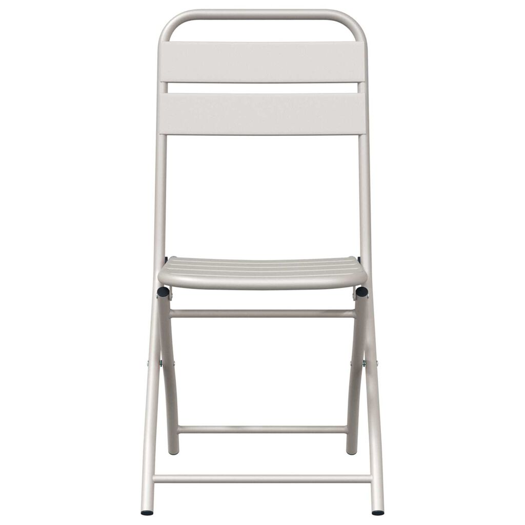 vidaXL Πτυσσόμενες Καρέκλες Κήπου 2 τμχ Μπεζ 42x52x82 εκ Χάλυβας με Επίστρωση Πούδρας