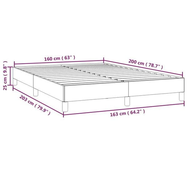 vidaXL Σκελετός Κρεβατιού Χωρίς Στρώμα Κρεμ 160x200 εκ. Υφασμάτινο