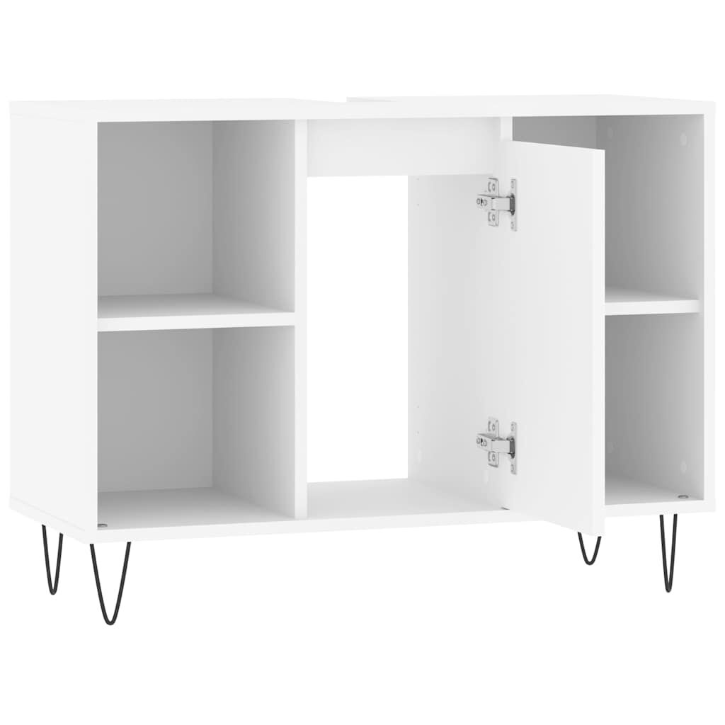 vidaXL Ντουλάπι Μπάνιου Λευκό 80 x 33 x 60 εκ. Επεξεργασμένο Ξύλο