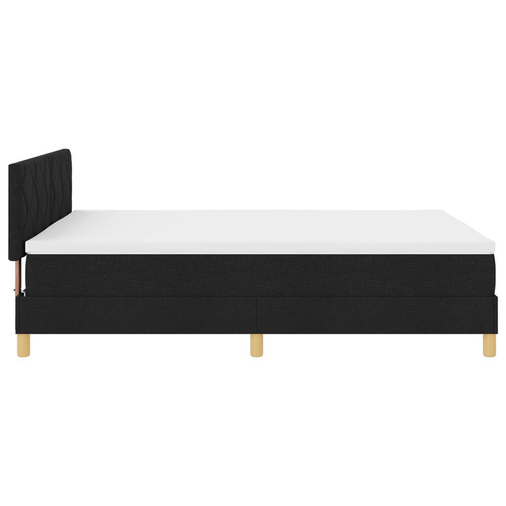 vidaXL Κρεβάτι με Στρώμα & LED Μαύρο 140x200 εκ. Ύφασμα