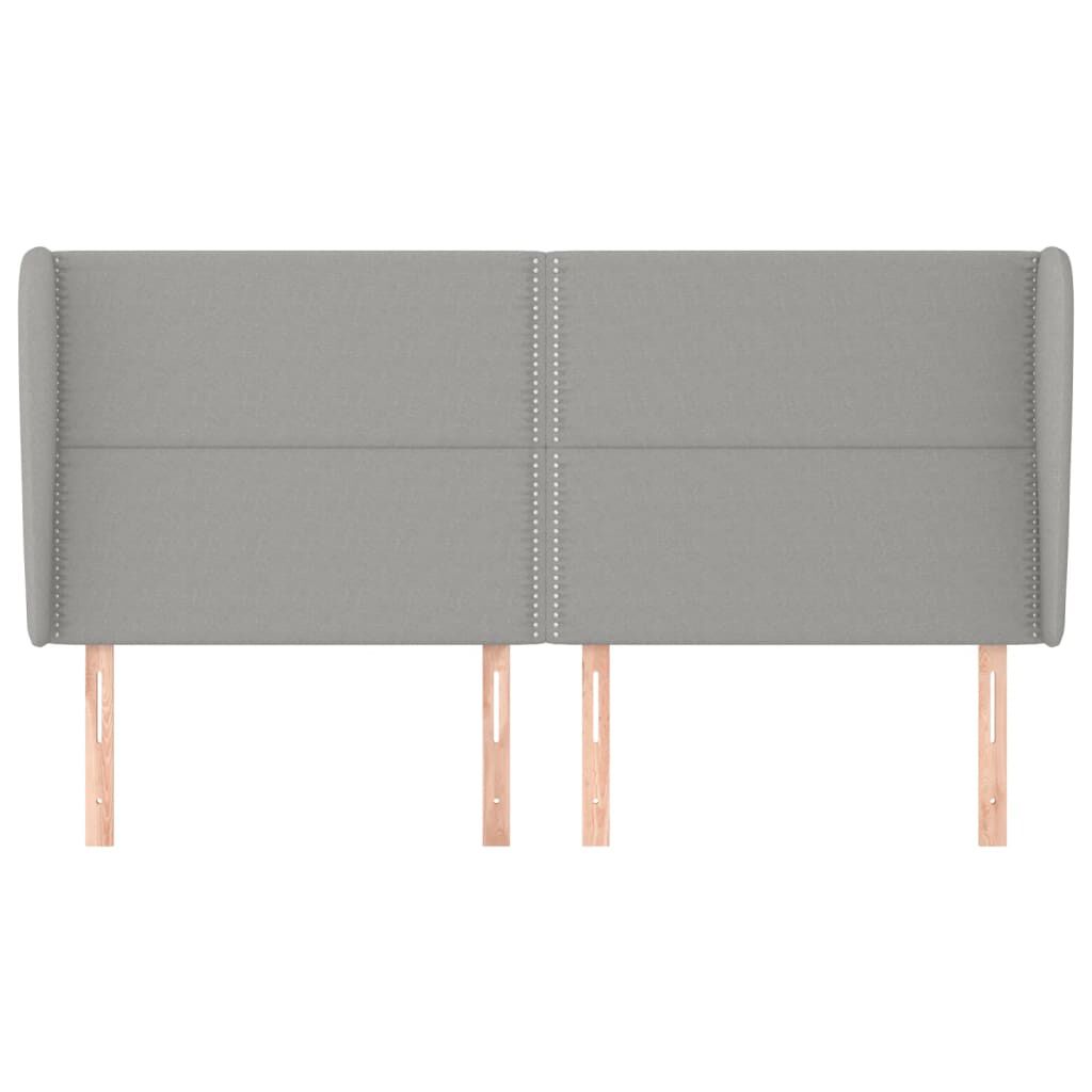 vidaXL Κεφαλάρι με Πτερύγια Ανοιχτό Γκρι 163x23x118/128 εκ. Υφασμάτινο