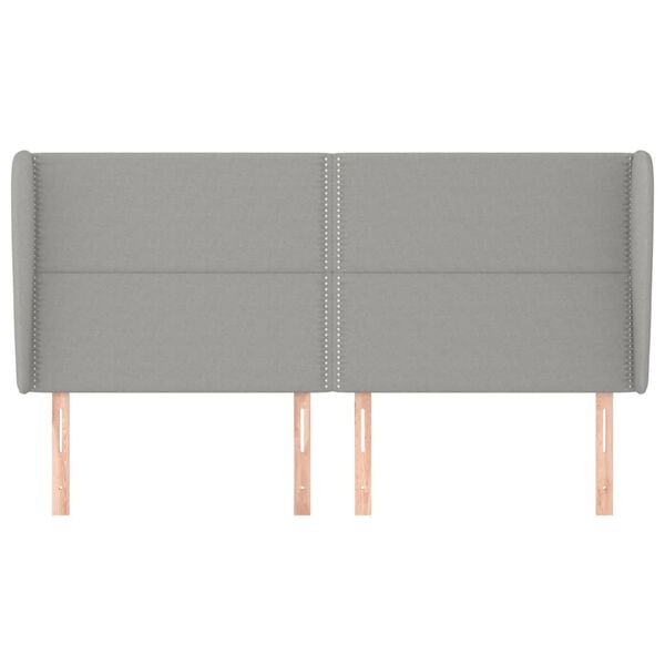 vidaXL Κεφαλάρι με Πτερύγια Ανοιχτό Γκρι 163x23x118/128 εκ. Υφασμάτινο