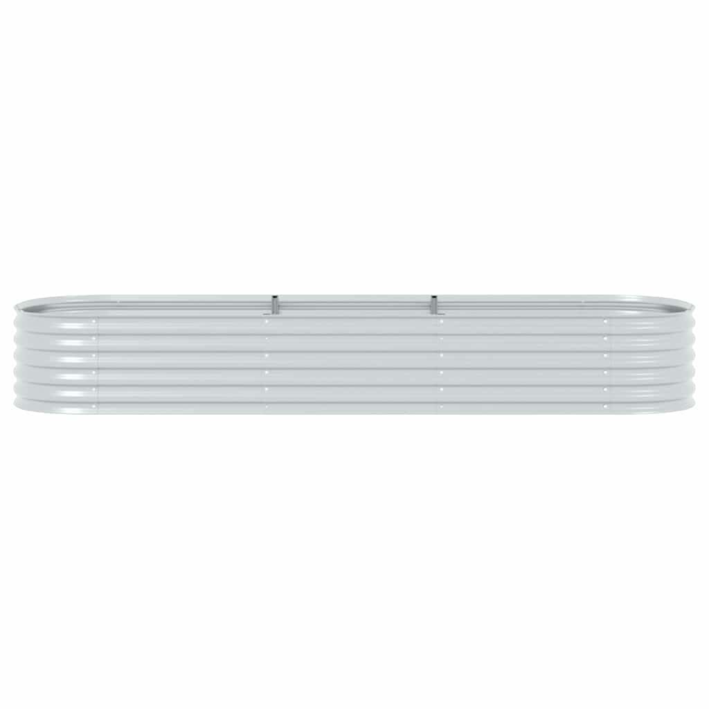 vidaXL Ζαρντινιέρα Υπερυψωμένη Ασημί 320x80x44 εκ. Γαλβανισμ. Χάλυβας