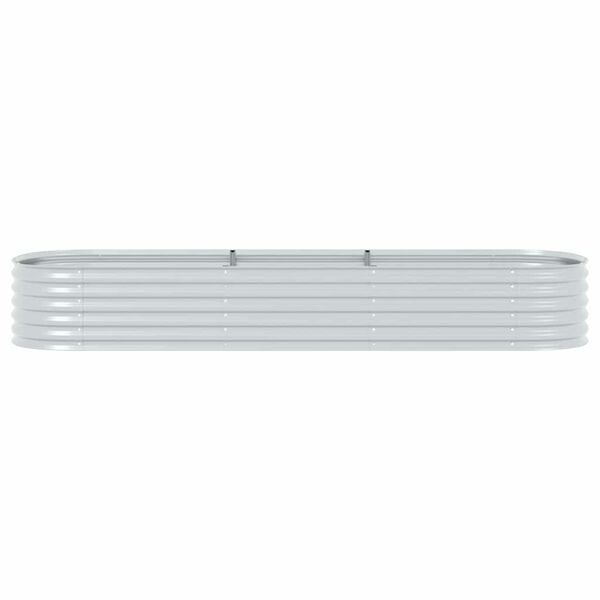 vidaXL Ζαρντινιέρα Υπερυψωμένη Ασημί 320x80x44 εκ. Γαλβανισμ. Χάλυβας
