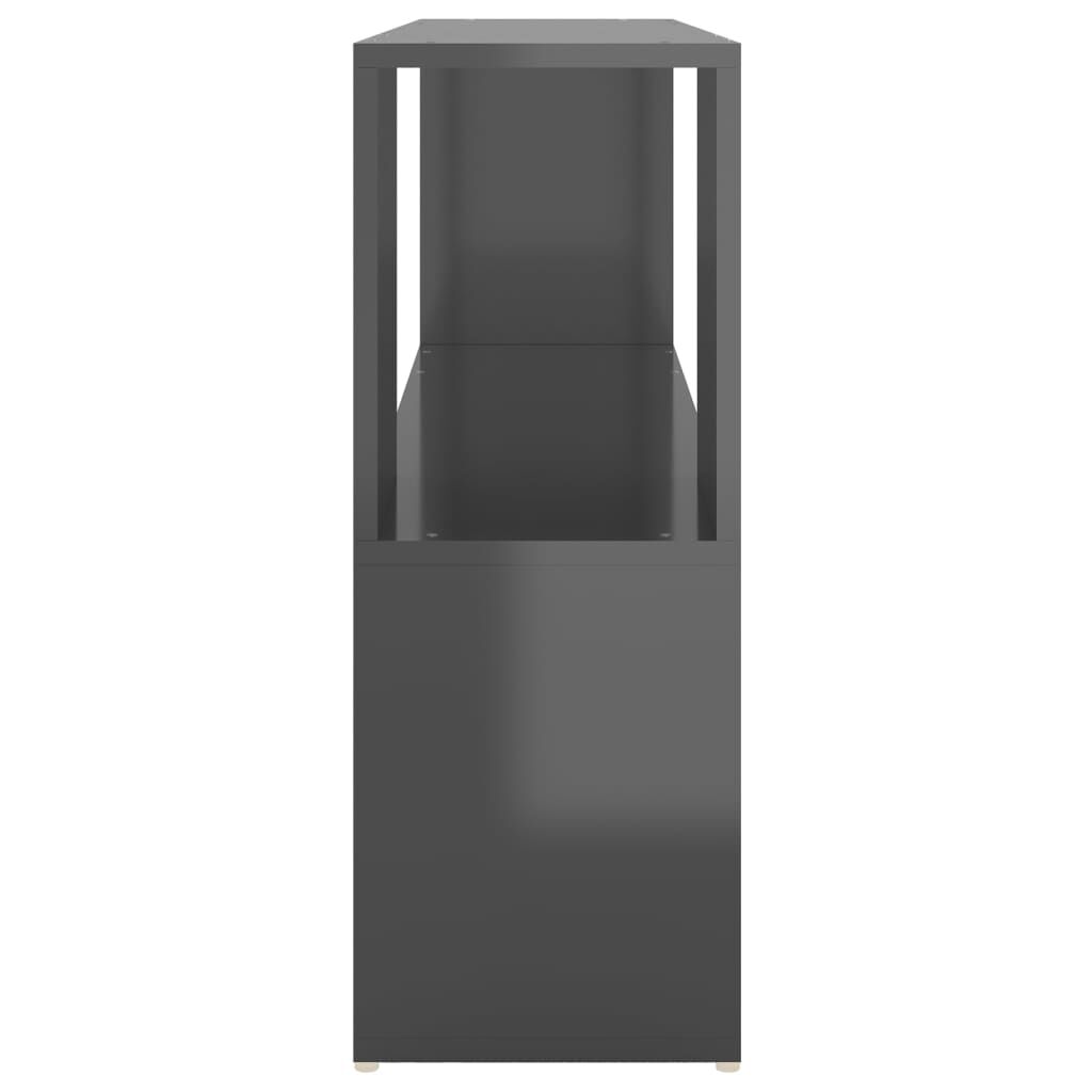 vidaXL Βιβλιοθήκη Γυαλιστερό Γκρι 100 x 24 x 63 εκ. από Μοριοσανίδα