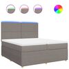 vidaXL &Kappa;&rho;&epsilon;&beta;ά&tau;&iota; Boxspring &mu;&epsilon; &Sigma;&tau;&rho;ώ&mu;&alpha; Taupe 200x200 &epsilon;&kappa;. &Upsilon;&phi;&alpha;&sigma;&mu;ά&tau;&iota;&nu;&omicron;