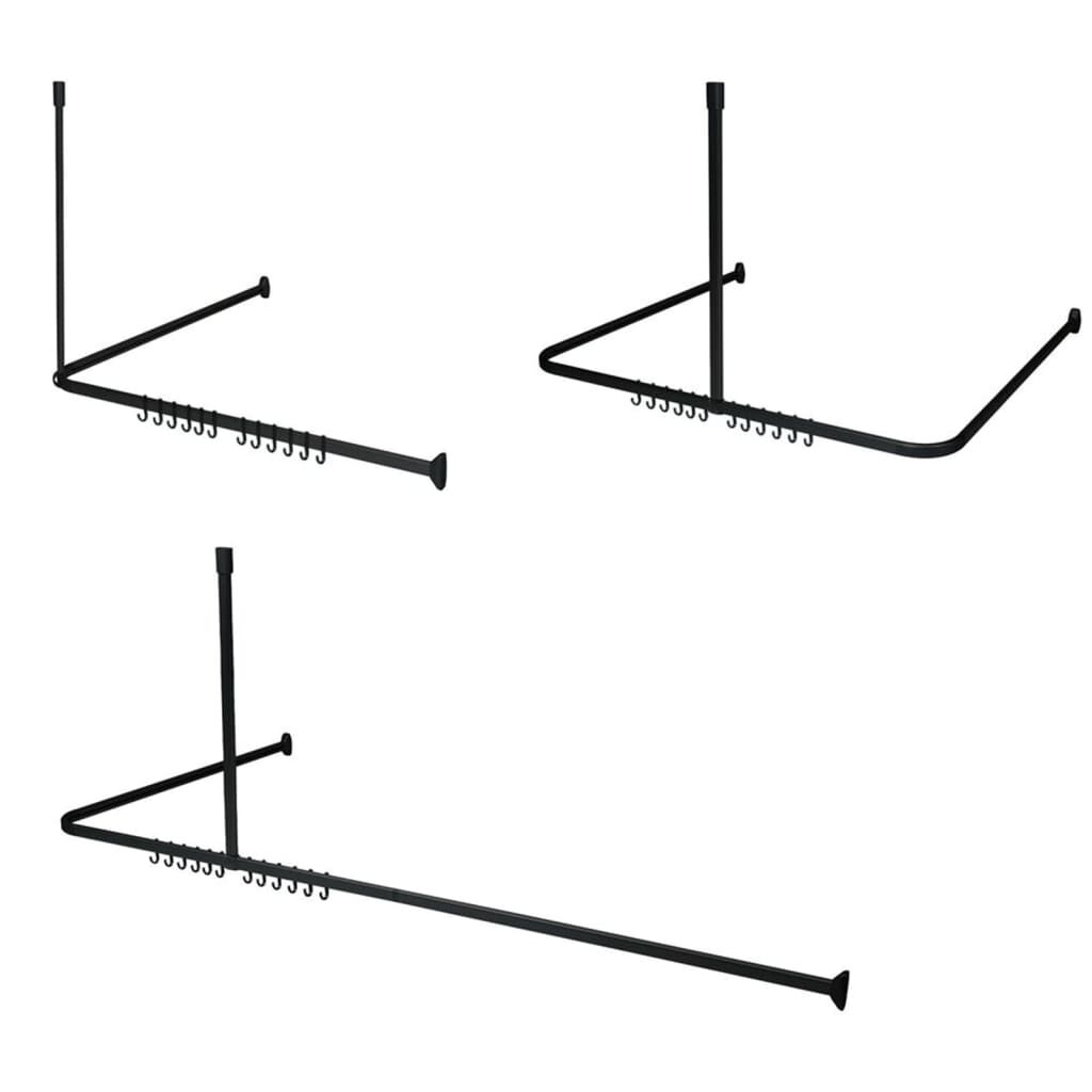 Sealskin Σιδηρόδρομος Κουρτίνας Μπάνιου Σετ Easy-Roll Μαύρος