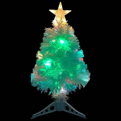 vidaXL Χριστουγεν. Δέντρο Τεχνητό Προφωτισμένο Οπτικές Ίνες Λευκό 64εκ