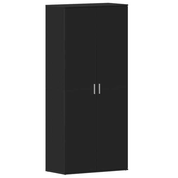 vidaXL Ντουλάπα Παπουτσιών Μαύρη 80x39x180 εκ. Επεξεργασμένο Ξύλο