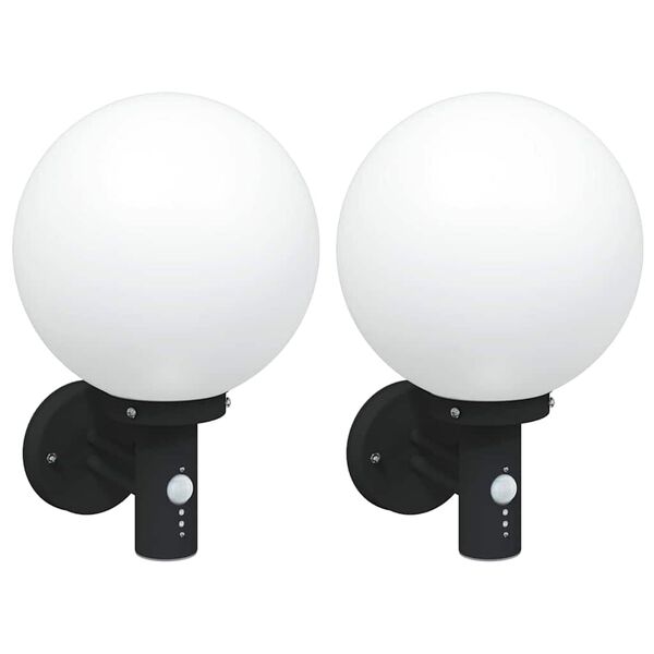 vidaXL Εξωτερικά Φωτιστικά Τοίχου 2 pcs Μαύρο 28 x 25 x 38 εκ