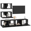 vidaXL Σετ επίπλου τηλεόρασης 4 pcs Μαύρη δρυς Επεξεργασμένο ξύλο