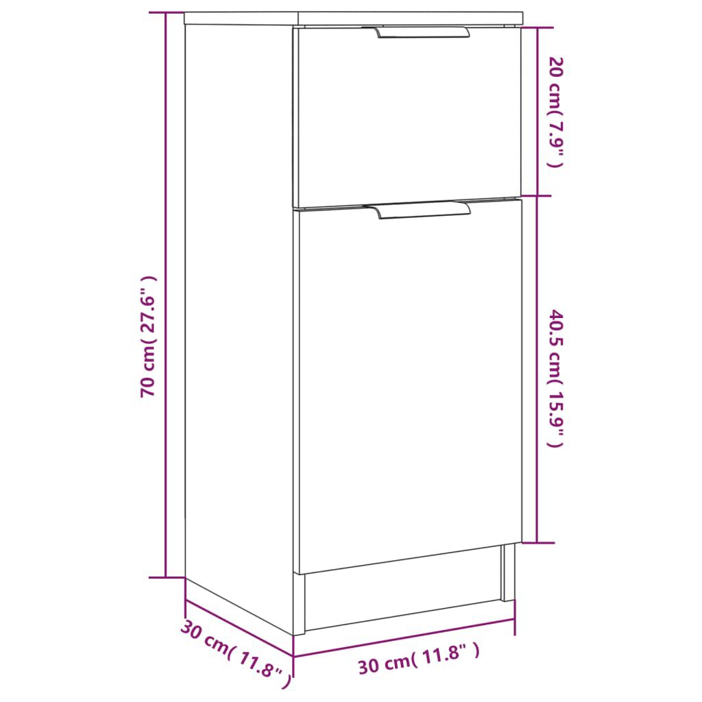 vidaXL Ντουλάπι Γκρι Σκυροδέματος 30x30x70 εκ. Επεξεργασμένο Ξύλο
