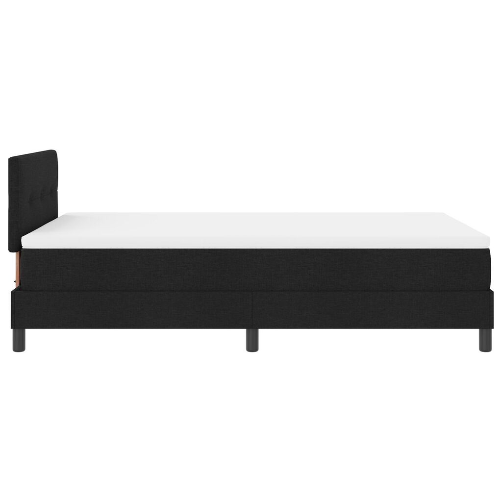 vidaXL κρεβάτι Box Spring με στρώμα & LED μαύρο 120x200 εκ. ύφασμα