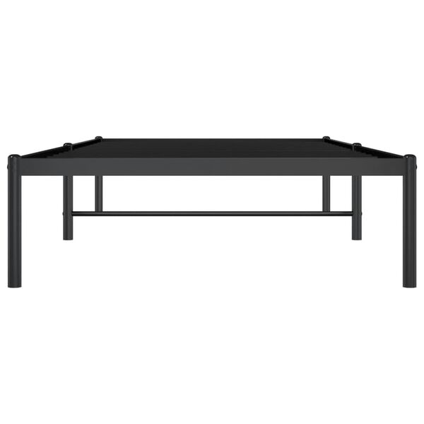 vidaXL Μεταλλικό πλαίσιο κρεβατιού Μαύρο 90x200 cm