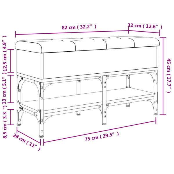 vidaXL Παπουτσοθήκη Γκρι Sonoma 82x32x45 εκ. από Επεξεργασμένο Ξύλο
