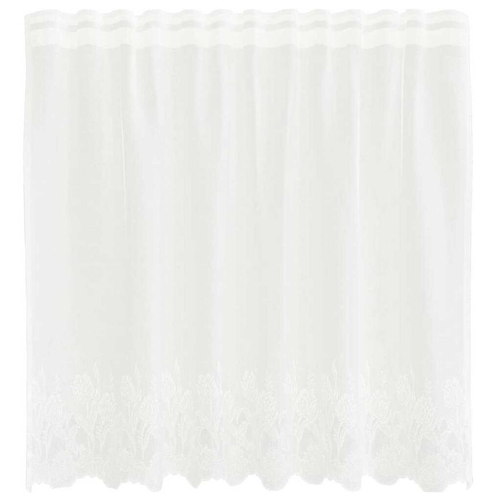 vidaXL Κουρτίνες με κουρτίνες Floral Λευκό 150 x 100 cm Πολυεστέρας
