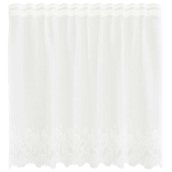 vidaXL Κουρτίνες με κουρτίνες Floral Λευκό 150 x 100 cm Πολυεστέρας
