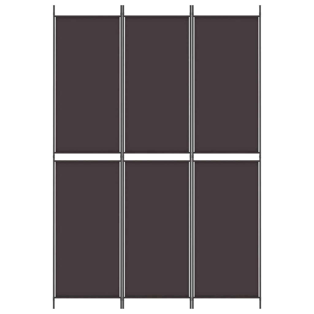 vidaXL Διαχωριστικό Δωματίου με 3 Πάνελ Καφέ 150x220 εκ. από Ύφασμα