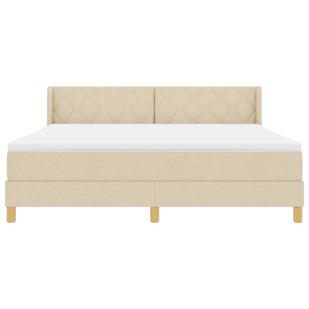 vidaXL Κρεβάτι με Ελατήρια με στρώμα Κρεμ 180 x 200 cm ύφασμα